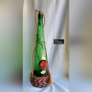 Vintage Gori Gori Chianti Wine Bottle | Hand-Blown Green Glass | 22” Tall